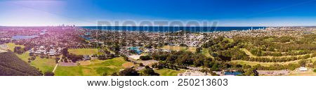 Aerial drone view of Surfers Paradise on the Gold Coast, Queendsland, Australia