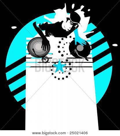 Dj Star. Illustration vectorielle