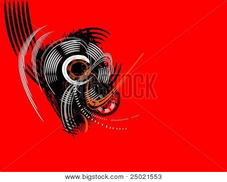 Système rotatoire. fond abstrait rouge. Vector