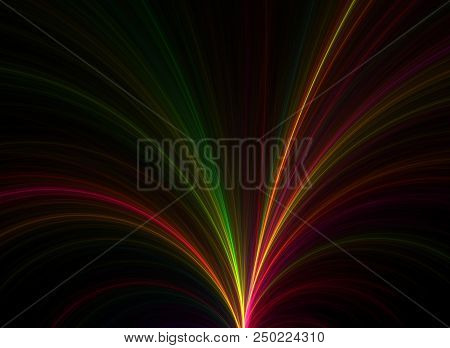 Bright Feathers - Fractal Glow Rainbow Art