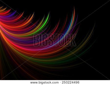 Bright Feathers - Glow Rainbow Fractal Art