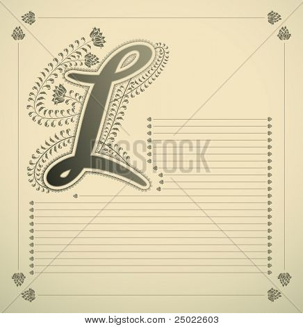 ozdobne litery - L - wektor