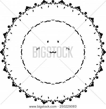 Delightful shiny sun mandala in black and white