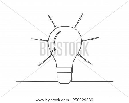 Idea One Line Drawing On White Background
