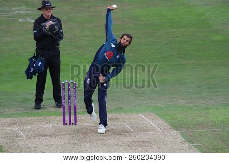 LEEDS, ENGLAND - JULY 17: Paul Reiffel and Moeen Ali during the 3rd Royal London One day International match between England and India at Headingley Cricket Ground on July 17, 2018 in  England.  