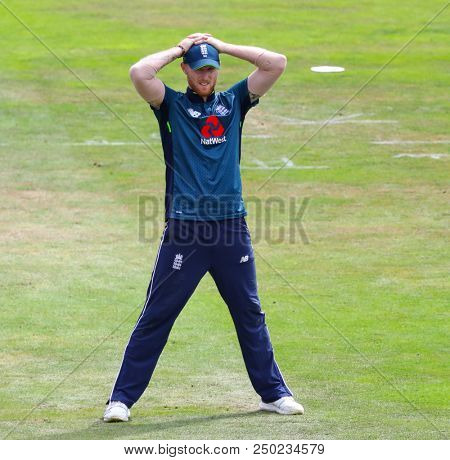 LEEDS, ENGLAND - JULY 17: Ben Stokes during the 3rd Royal London One day International match between England and India at Headingley Cricket Ground on July 17, 2018 in  England.  