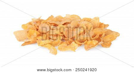Breakfast Cereal Cornflakes Isolated On White Background