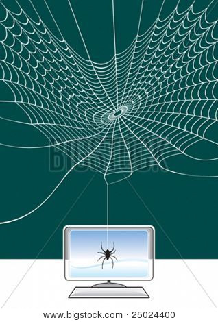 Concepto de Internet de la tela de araña y conexión