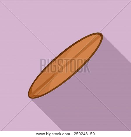 Small Surfboard Icon. Flat Illustration Of Small Surfboard Vector Icon For Web Design