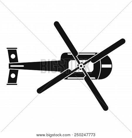 Top View Helicopter Icon. Simple Illustration Of Top View Helicopter Vector Icon For Web Design Isol