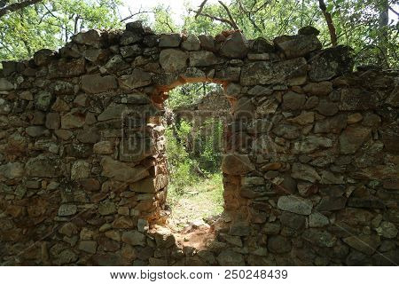 Rustrel, France - July 14, 2018: Photography Showing The Ruin Of Some Old Building. The Photography 