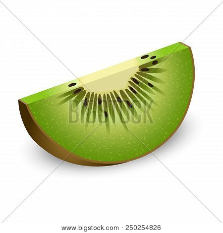 Piece Of Kiwi Mockup. Realistic Illustration Of Piece Of Kiwi Vector Mockup For Web Design Isolated 