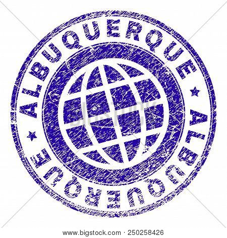 Albuquerque Stamp Print With Grunge Texture. Blue Vector Rubber Seal Imprint Of Albuquerque Text Wit