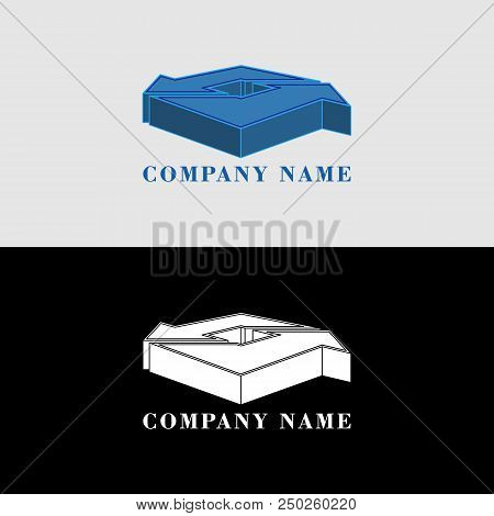 Blue Arrows Volumetric Shapes, 3d Logo And Icon, Abstract Design Object For You Project Or Logotype