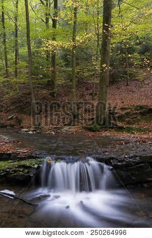 Waterfall In The Ninglinspo River Near Nonceveux In The Belgian Municipalit Aywaille