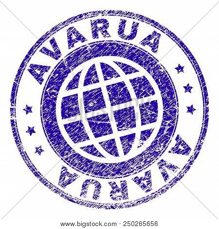 Avarua Stamp Print With Distress Texture. Blue Vector Rubber Seal Print Of Avarua Label With Unclean