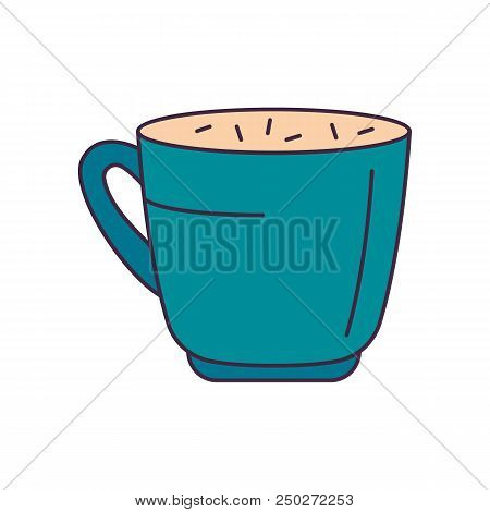 Cup Of Cappucino Icon. Cartoon Cup Of Cappucino Vector Icon For Web Design Isolated On White Backgro