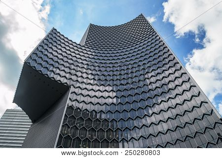 Singapore - February 19, 2018: Close View Of The Duo Galleria, A New Highrise Building Complex Near 