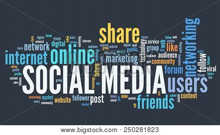 Social Media Text Concept - Online Communites Word Cloud.