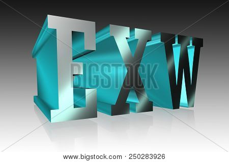 Exw Lettering - 3d  Character Blue Illustration