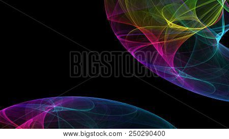 Rainbow Transparent Fractal  - Black  Business Emplate