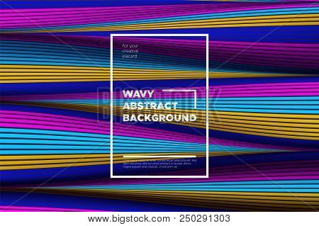 Modern Abstract Background With 3d Effect. Wave Texture With Colorful Distorted Lines. Creative Opti