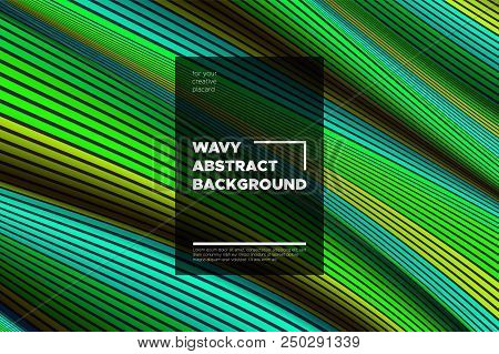 Movement. Trendy Abstract Background Of Waves. Modern Bright Flow Poster. Color Blend. Distortion Of
