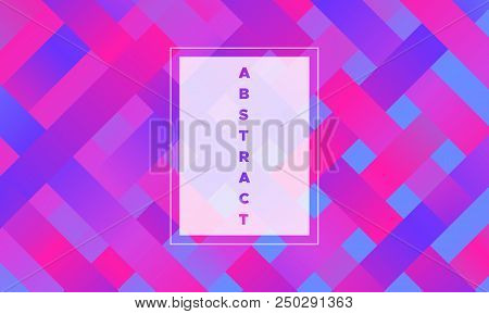 Halftone Background With Glowing Rectangles. Trendy Colorful Gradient. Bright Geometric Template For