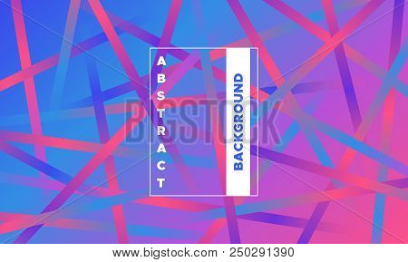 Minimal Design. Abstract Geometric Background With Glow Effect. Gradient In Blue, Pink And Purple Co