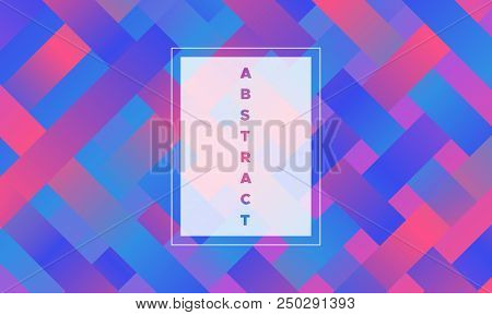 Halftone Background With Glowing Rectangles. Trendy Colorful Gradient. Bright Geometric Template For