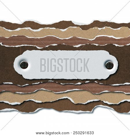 Label With Layers Of Seedy  Torn Paper -  - 3d Illustration