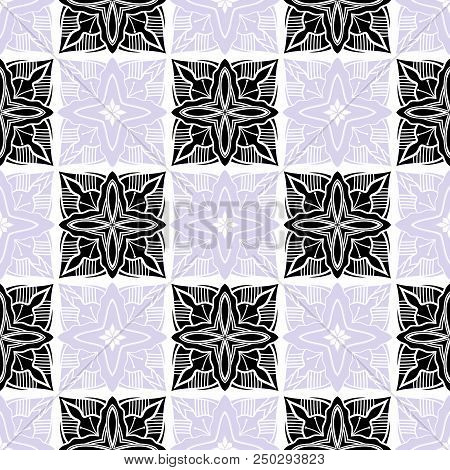 Abstract S Flowers Seamless Pattern Colorful Tiles Vector Illuctration. Can Be Used For Wallpaper, P