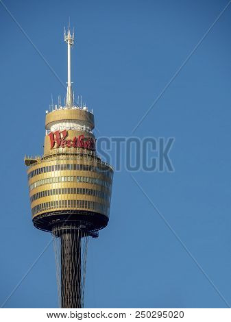 Sydney, Australia - May 23, 2017: Sydney Tower, Also Known As Westfield Centrepoint Tower, With Its 