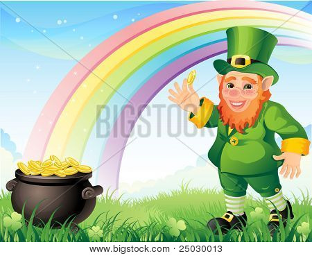 Lepracon mit einer gold Pot-Raster-version