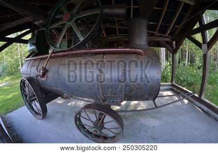 Locomobile. Vintage steam power plant. It was used as a transport and drive to various mechanisms. June 22,2018.Rjukan,Norway