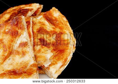 Yozgat Turkey Fat Bread, On A Black Background,