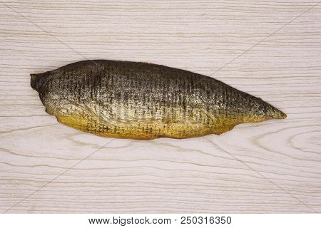 Balyk Of A Humpback Salmon With A Lemon
