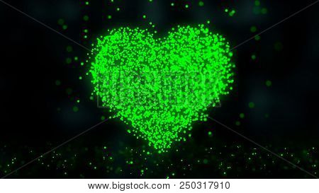 Heart Like Love Romance Icon. Animation Of Plexus Network From Heart Symbol On Colorful Background W