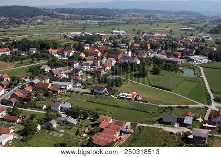 ZACRETJE, CROATIA - JULY 06: Parish Church of the Holy Cross in Zacretje, Croatia on July 06, 2007.