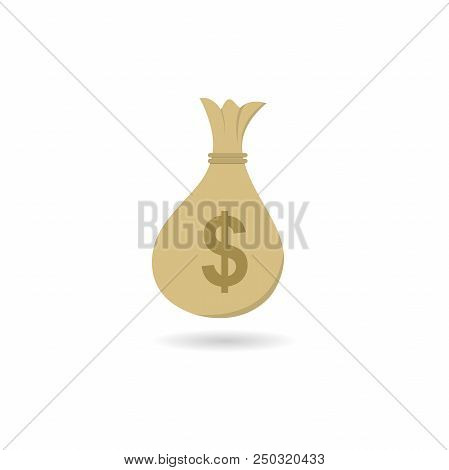 Money Bag Vector Icon, Design Illustration Isolated White Background