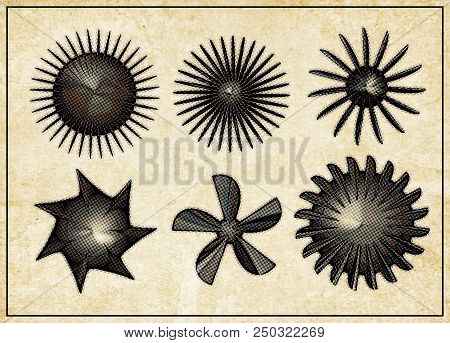 Set Of  Propellers   - Halftone  Vintage   Poster