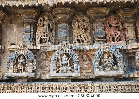 Decorative Friezes With Deities, Dancers And Other Figures, Chennakeshava Temple. Belur, Karnataka, 