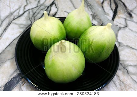 Fresh Green Radish On White Background Eating Flavor