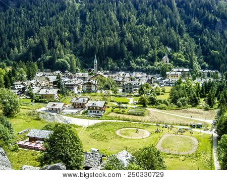 Panoramic View Of An Alpine Valley