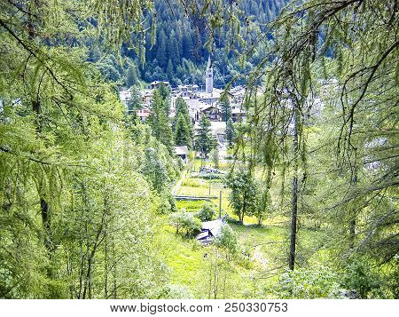 Panoramic View Of An Alpine Valley