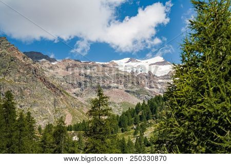Panoramic View Of An Alpine Valley