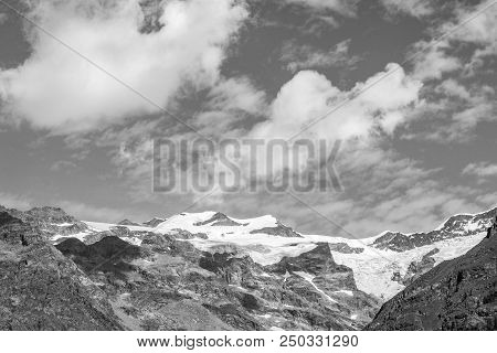 Panoramic View Of Monte Rosa An Alpine Valley