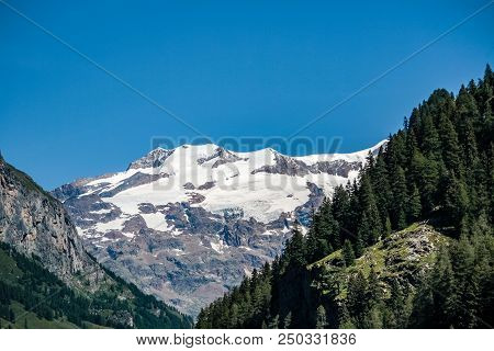 Panoramic View Of An Alpine Valley