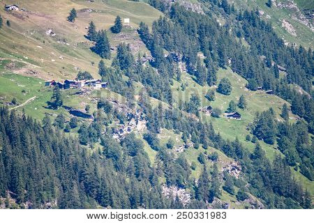 Alpine Village In The Alps
