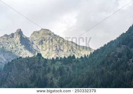Panoramic View Of An Alpine Valley